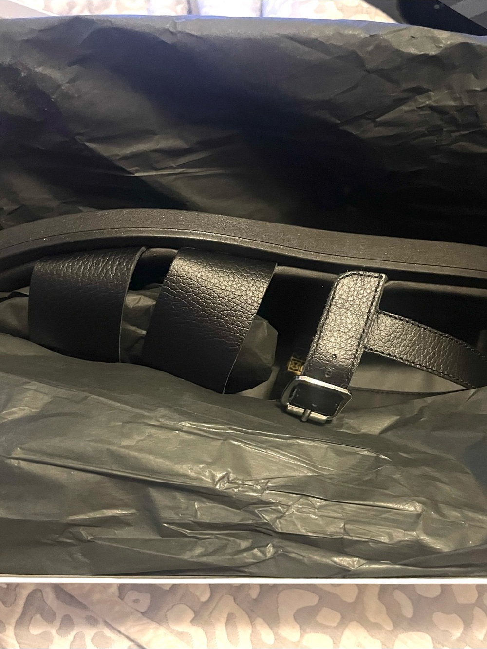 Black Leather Free people Fisherman sandal with Buckle